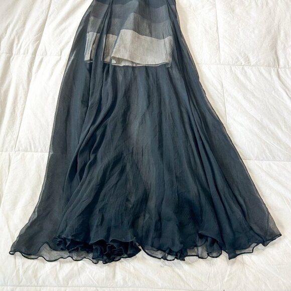 BCBGMAXAZRIA Alai Black Silk Bandage Illusion Mesh Maxi Dress Sleeveless Size S - Picture 6 of 12